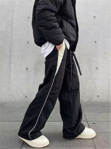 Women Baggy Harajuku Cargo Pants Streetwear Hip Hop Wide Leg Pant Parachute Sweatpants Techwear Joggers Oversized Y2K Trousers