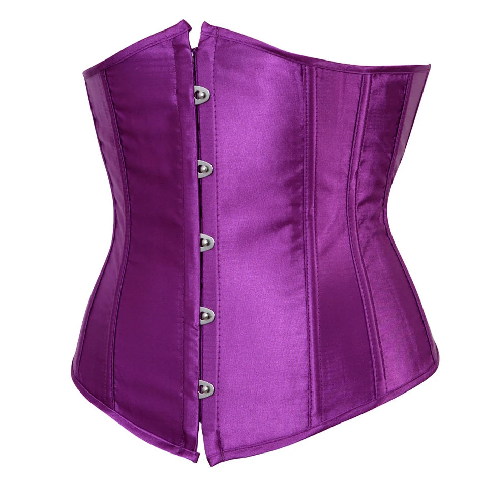 Underbust Corset Sexy Waist Slimming Corset Bustiers Body Shaper for Women Steampunk Lace-up Corset Belt Waist Trainer