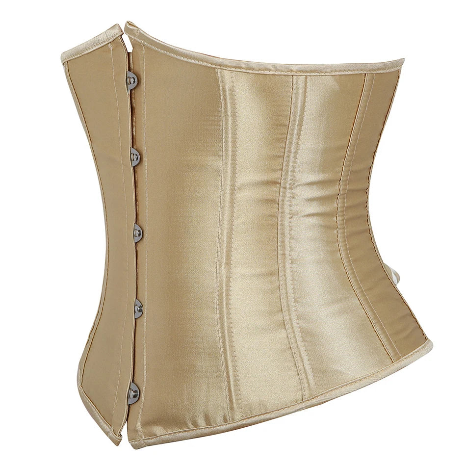 Underbust Corset Sexy Waist Slimming Corset Bustiers Body Shaper for Women Steampunk Lace-up Corset Belt Waist Trainer