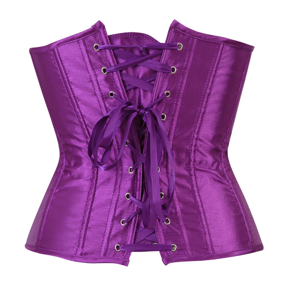 Underbust Corset Sexy Waist Slimming Corset Bustiers Body Shaper for Women Steampunk Lace-up Corset Belt Waist Trainer