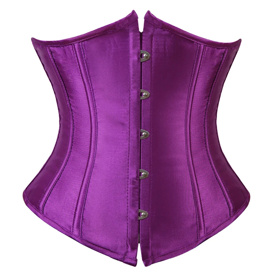 Underbust Corset Sexy Waist Slimming Corset Bustiers Body Shaper for Women Steampunk Lace-up Corset Belt Waist Trainer