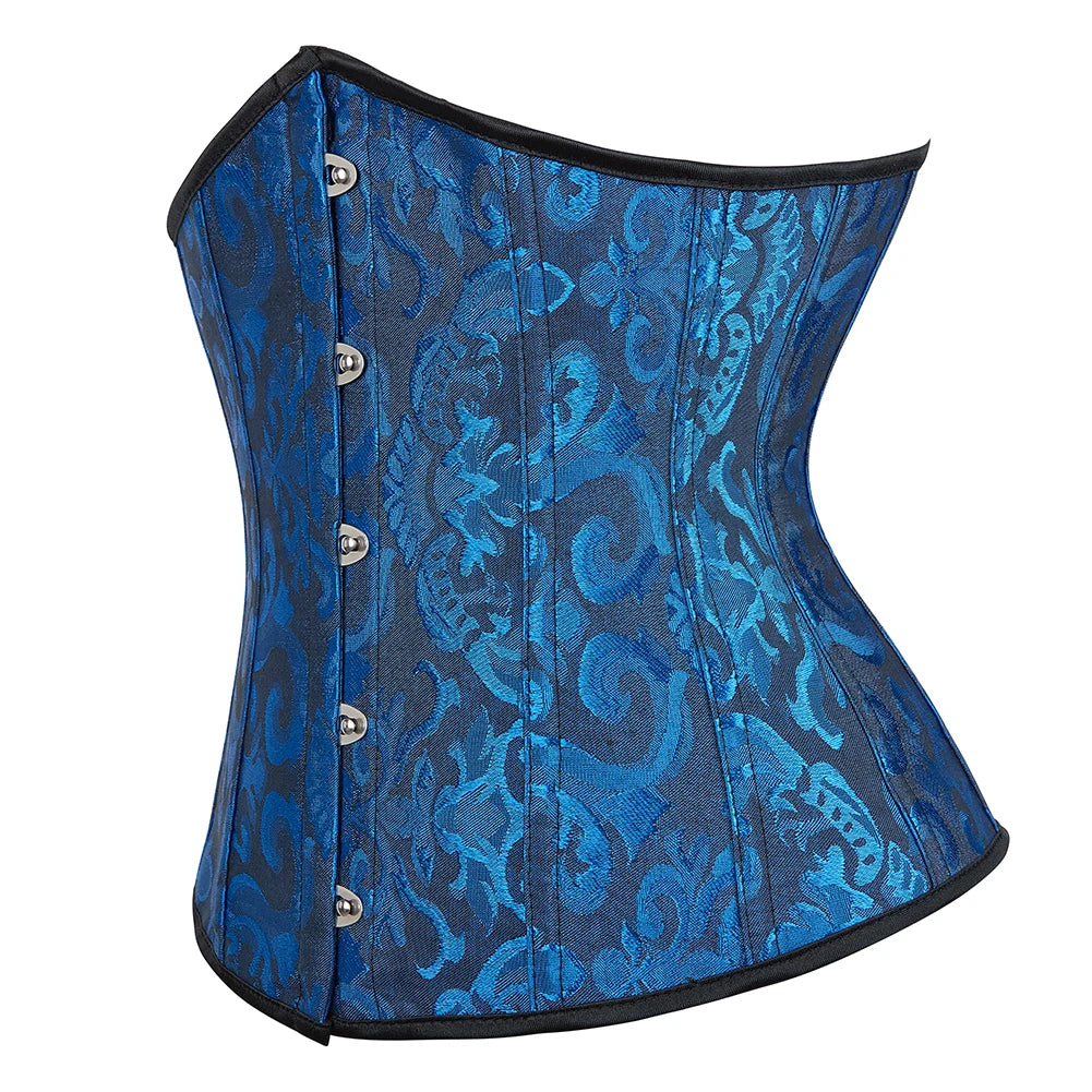 Women Gothic Jacquard Underbust Corset Bustier Waist Cincher Slimming Body Shaper Corselete Lingerie Plus Size Party Clubwear