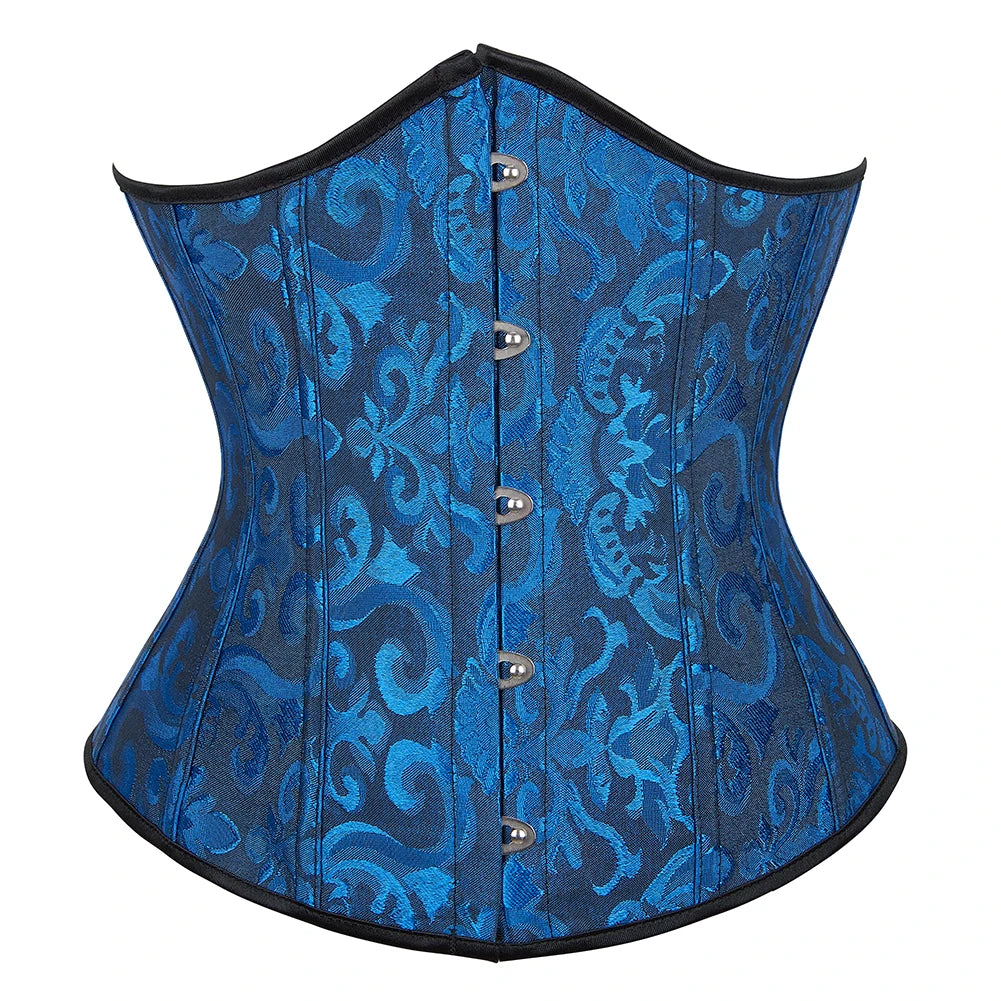 Women Gothic Jacquard Underbust Corset Bustier Waist Cincher Slimming Body Shaper Corselete Lingerie Plus Size Party Clubwear