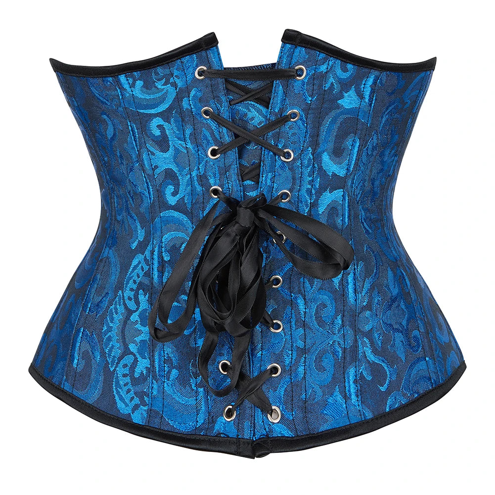 Women Gothic Jacquard Underbust Corset Bustier Waist Cincher Slimming Body Shaper Corselete Lingerie Plus Size Party Clubwear