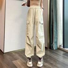 Fashion Women Joggers Pants Casual Female Chic Straight Cargo Pants Elastic High Waist Streetwear Slim Trousers Summer Thin