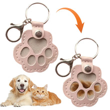 Adorable Paw Print Keychains Commemorative Pet Hair Storage Bag Keychain Cat Dog Fur Container Pendant for Pet Lovers