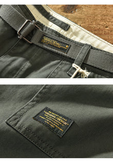 Yu Wenle Amekaji Trendy Versatile Workwear Pants Men American Retro Trousers Fashion Cargo Pants Man Straight Casual Baggy Pants