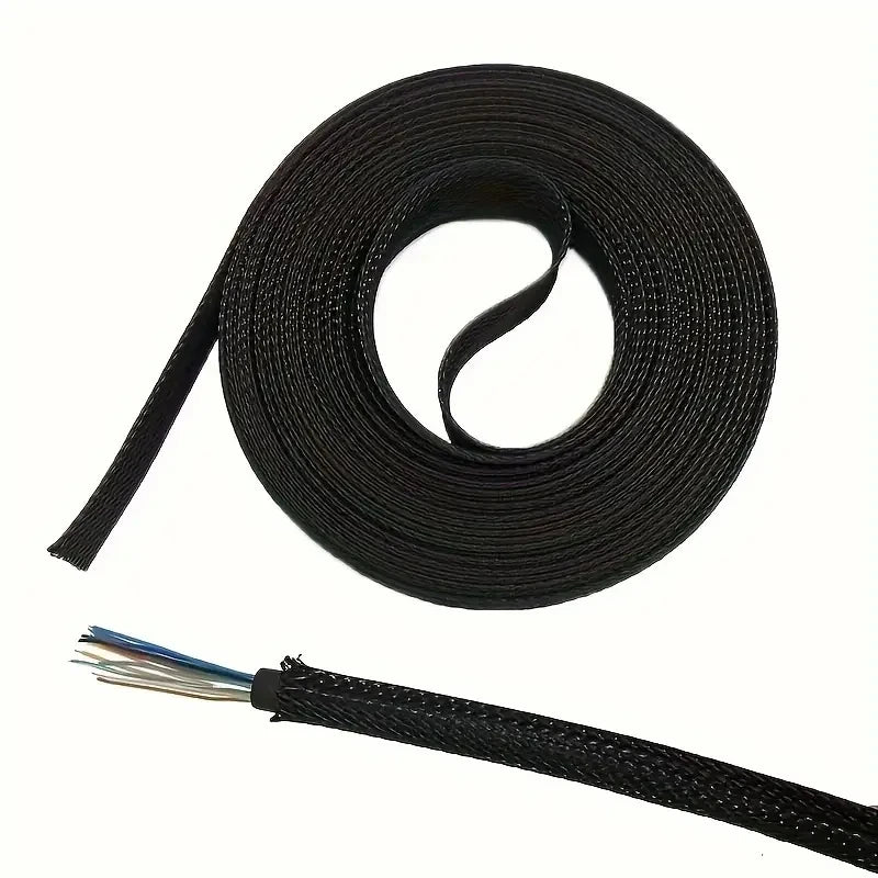10m /32.8 Feet Pet Expandable Braided Mesh Sleeve Black Flexible Wire Mesh Cover Tv Audio Pc Cable Protection Against Pet Chewing