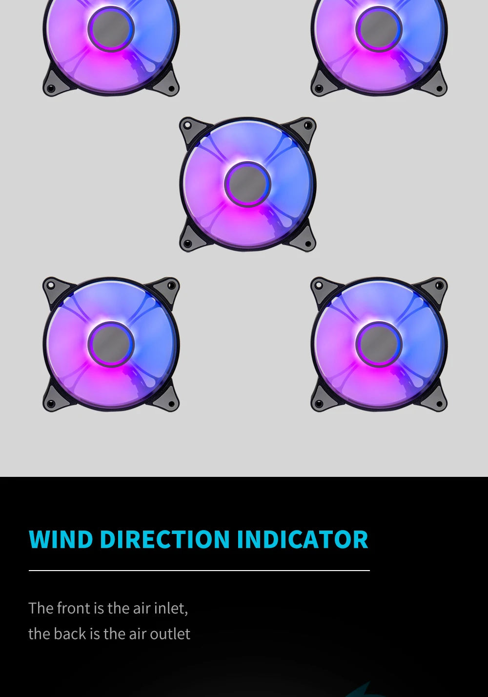 Aigo AR12PRO Computer Case Fan Ventoinha PC Unlimited Space 120mm RGB Fan 4pin PWM CPU Cooling Fan 3pin5v Argb 12cm Ventilador
