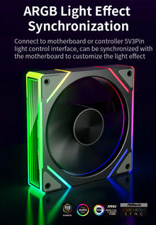 TEUCER Prism  ARGB PC Fan 12cm Computer Case Fan Kit Water Cooler 4pin PWM 5V 3PIN Cooling Fans