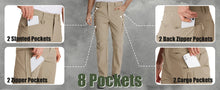 TACVASEN Summer Lightweight Trousers Mens Fishing Pants Outdoor Hiking Nylon Quick Dry Pockets Cargo Pants Casual Work Trousers