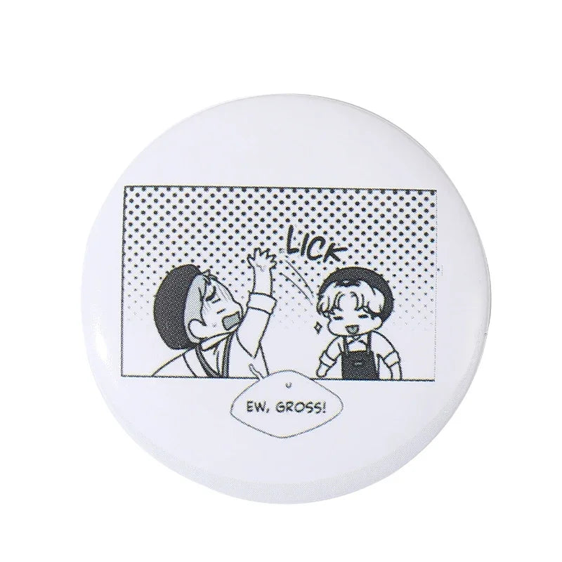 32-75MM Tinplate Pin Button Cartoon Anime Characters Round Icon Collection Brooch Badges Backpack Jewelry Fan Friends Gift