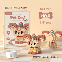 HUIQIBAO MINI Cute Pet Dog Cat Micro Building Block Model Set Kids City Cartoon Animal Diamond Bricks Educational Toys for Adult