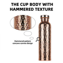 New 800ML Electroplated Copper Water Bottle One-Click Open Lid Stainless Steel Hammer Pattern Cup Sports Water Bottle