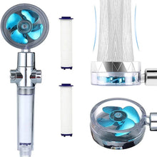 360 Degrees Rotation Turbo Fan Shower Head High Pressure Water Saving Spray Adjustable Showerhead Filters Bathroom Accessories
