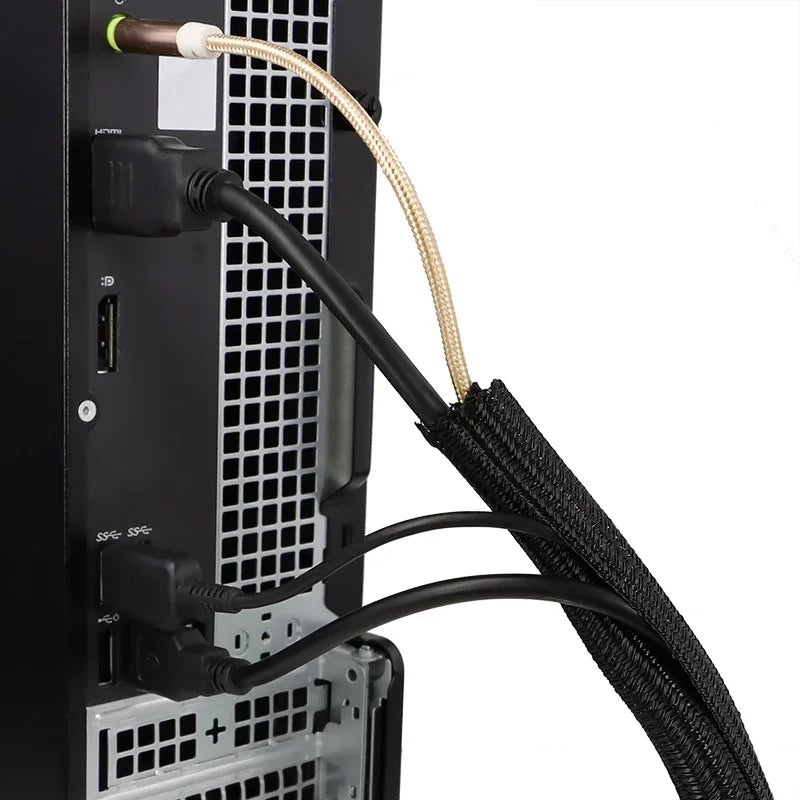1~50m PET Braided Expandable Cable Sleeve 2~50mm Flexible Self Closed Insulated Wrap Pipe Tube Line Protector Wire Organizer