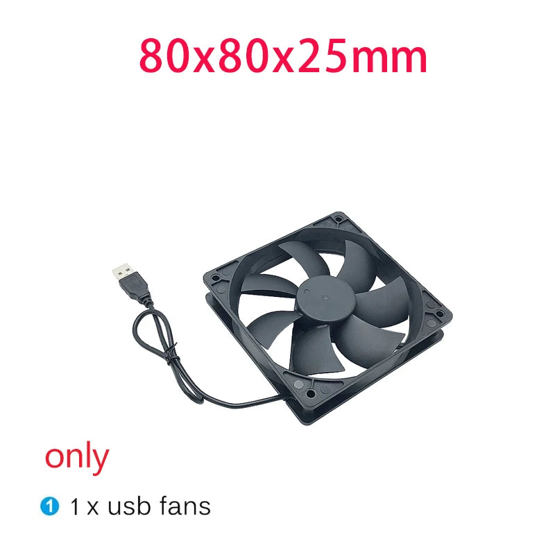 8/12cm 12V USB Powered Computer PC Case Fan For Receiver DVR Xbox TV Box Router Silent Chassis Cooler