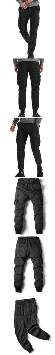 New Cotton Men Cargo Pants Khaki Casual Men Tactical Joggers Cargo Multi-Pocket Fashion Black Army Light gray Trousers Work Wear