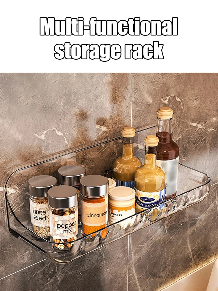 Acrylic Bathroom Shelf Household Toilet Wall Hanging Washstand Perforation-Free Cosmetics Storage Organizer on the Wall