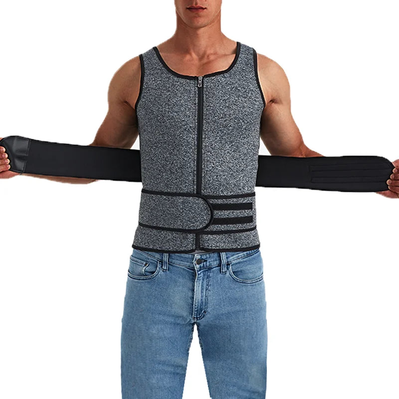 Men's Body Shaper Waist Trainer Sauna Vest Belts Sweat Sauna Corset Suits Abdomen Slimming Shapewear Fat Burning Fitness Tops