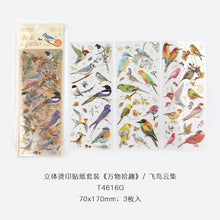 3pcs Kawaii Feather Dragonfly Bird Jellyfish Decorative Stickers Pack Scrapbooking Material Label Diary Phone Journal Planner