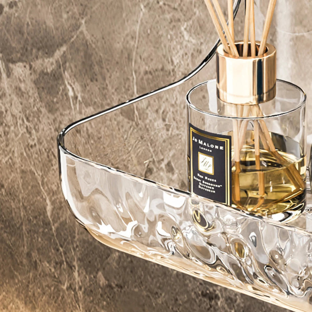Acrylic Bathroom Shelf Household Toilet Wall Hanging Washstand Perforation-Free Cosmetics Storage Organizer on the Wall