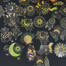 100 Pack Transparent PET Stickers BOHO Designs – Snake;Sun;Moons;Stars etc-Perfect for DIY, Bujo, Phone Cases, Windows & More