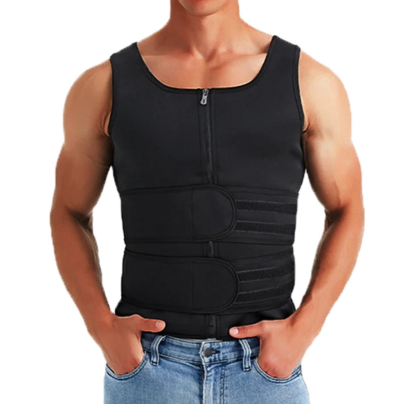 Men's Body Shaper Waist Trainer Sauna Vest Belts Sweat Sauna Corset Suits Abdomen Slimming Shapewear Fat Burning Fitness Tops