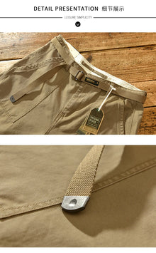 Yu Wenle Amekaji Trendy Versatile Workwear Pants Men American Retro Trousers Fashion Cargo Pants Man Straight Casual Baggy Pants