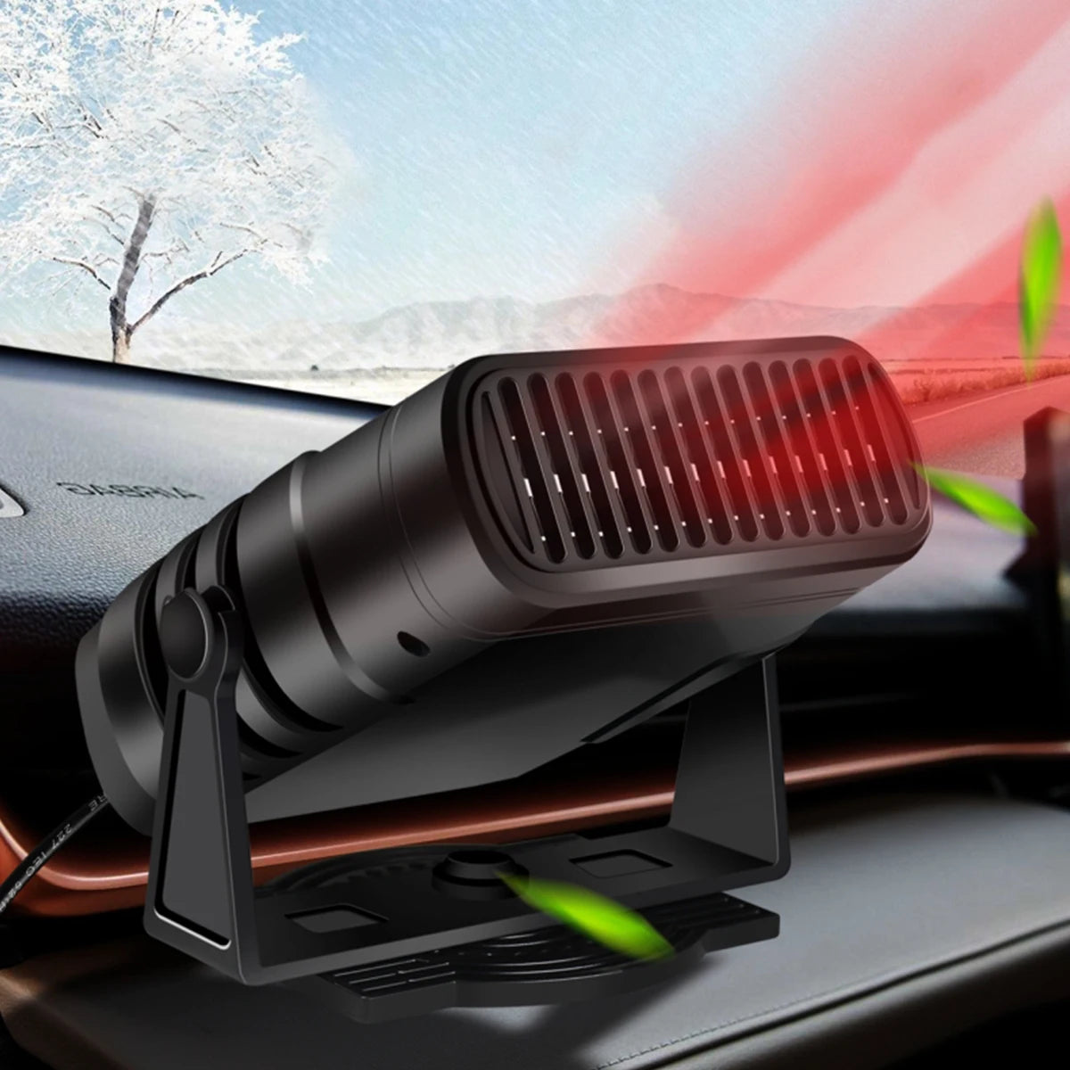 Car Cooling & Heater Fan 12V 120W Auto Windshield Anti-Fog Electric Heating Dryer Defogging Demister Defroster