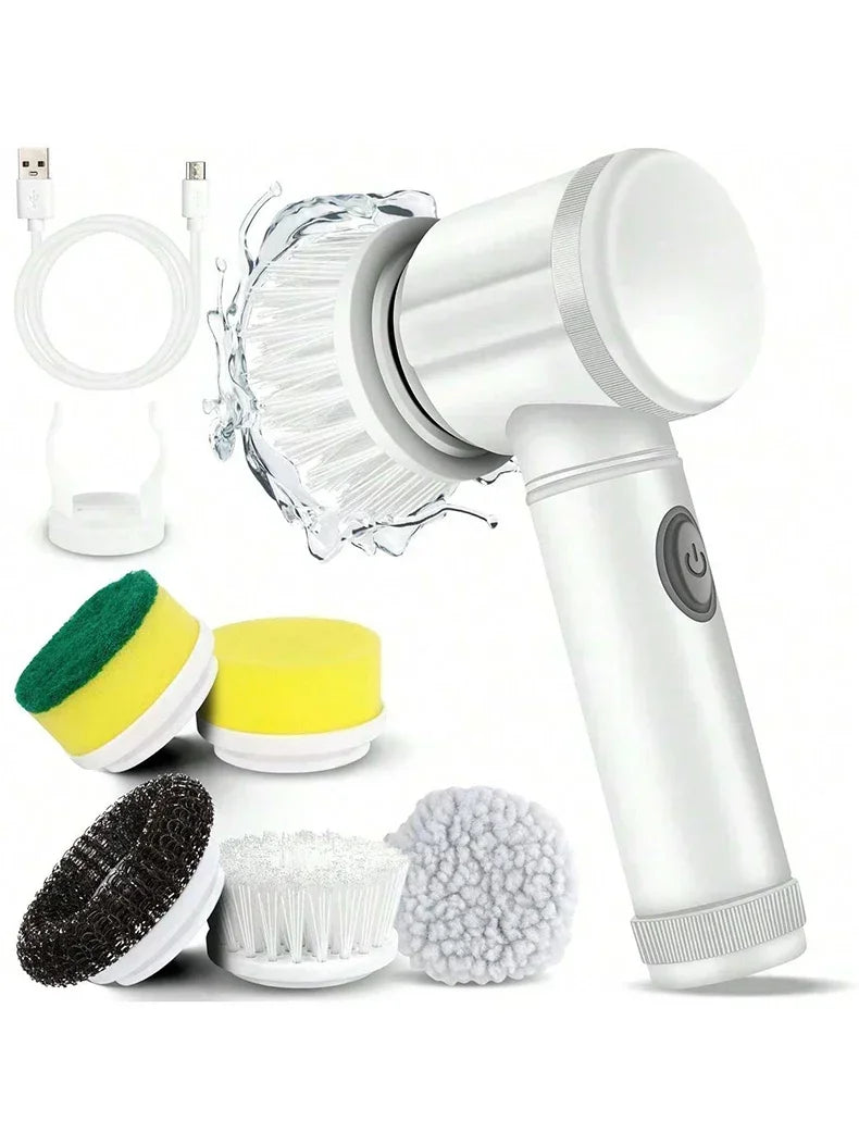 2025 Cordless Electric Spin Scrubber with 5 Brushes,IPX7 Waterproof Rechargeable Bathroom Cleaner for Tile/Shower/Grout Cleaning