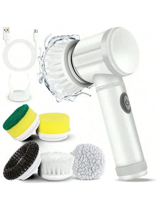 2025 Cordless Electric Spin Scrubber with 5 Brushes,IPX7 Waterproof Rechargeable Bathroom Cleaner for Tile/Shower/Grout Cleaning