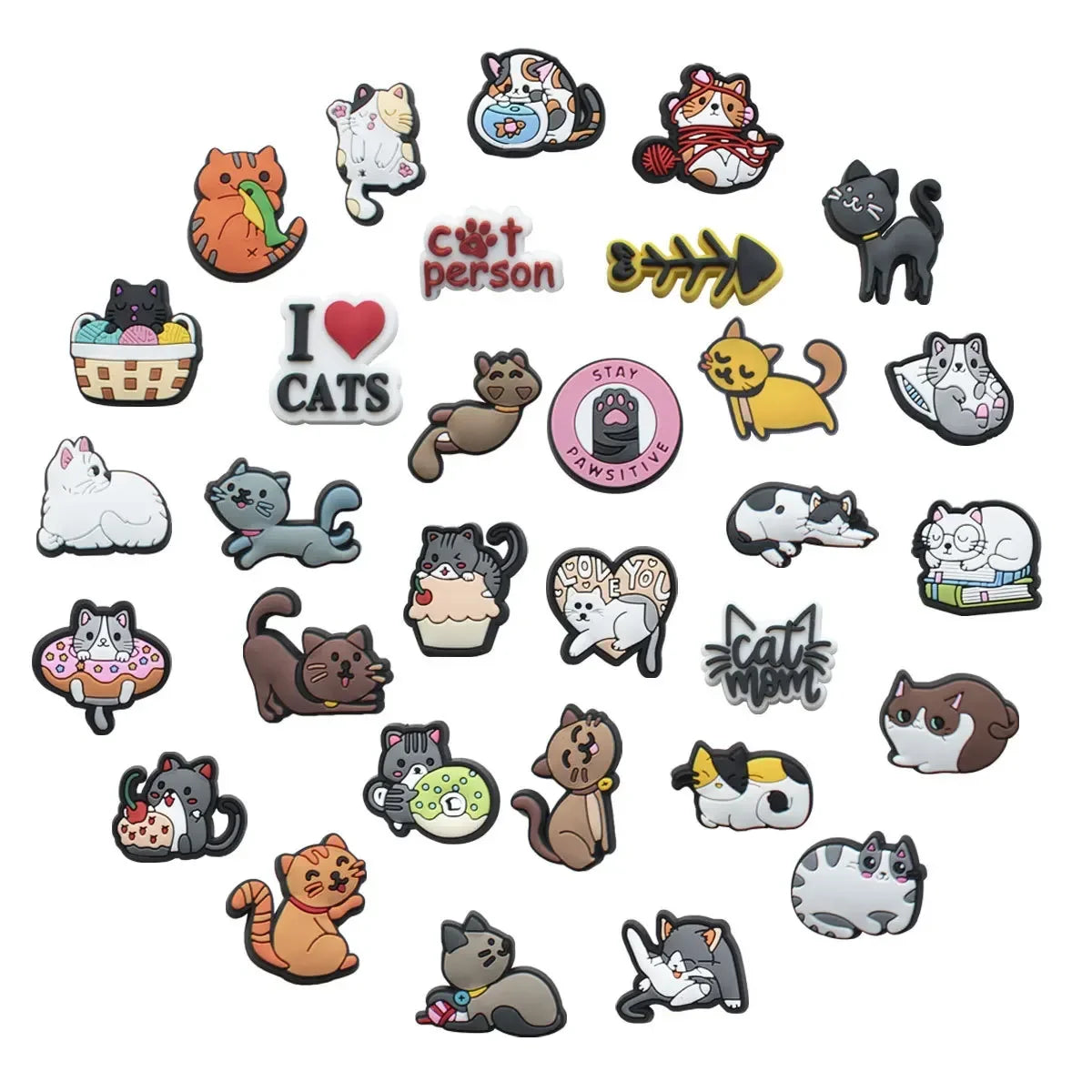 Shoe Charms for Crocs Accessories
 Pet Cat Shoes Charm for Croc Decorations Pins Men Accessory Jeans Woman Clogs Clips Badges
