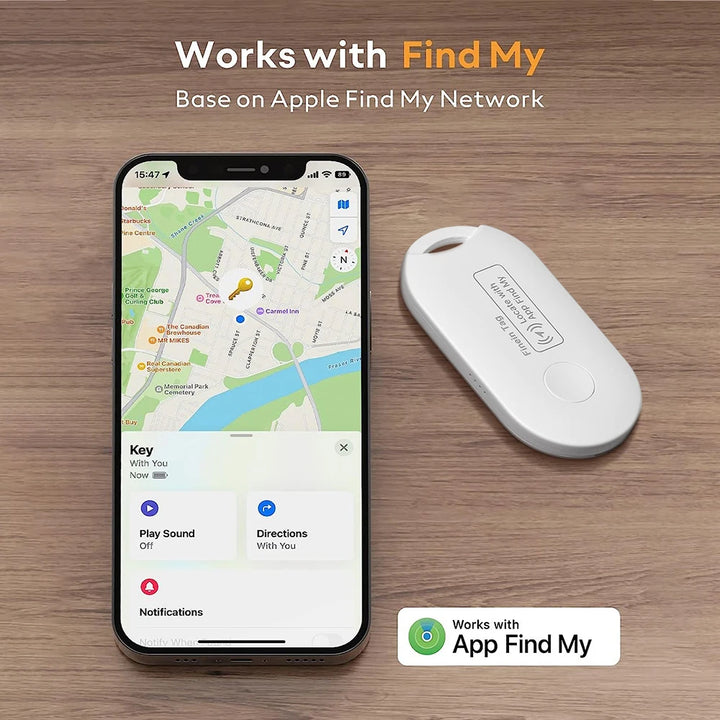 Global GPS Locator Mini Smart Tag Works with iPhone Find My APP Anti Lost Reminder Device Tracker for Car Wallet Key Finder