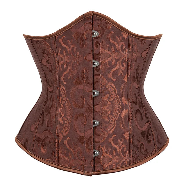Women Gothic Jacquard Underbust Corset Bustier Waist Cincher Slimming Body Shaper Corselete Lingerie Plus Size Party Clubwear