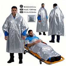 Outdoor emergency silver survival blanket with lightweight aluminum foil insulation suitable for camping hiking, and evacuation