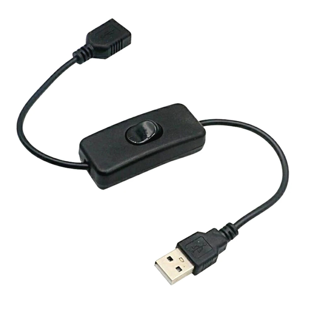 2 Pcs USB Cable With Switch ON/OFF Cable Extension Toggle for USB Lamp USB Fan LED Power Supply Line Durable Adapter USB Headset