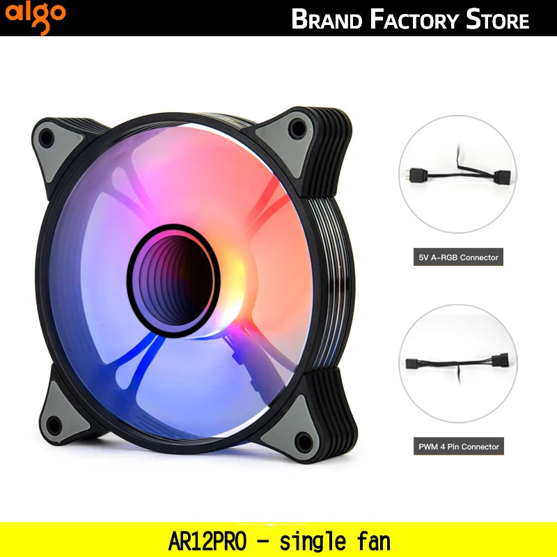 Aigo AR12PRO Computer Case Fan Ventoinha PC Unlimited Space 120mm RGB Fan 4pin PWM CPU Cooling Fan 3pin5v Argb 12cm Ventilador