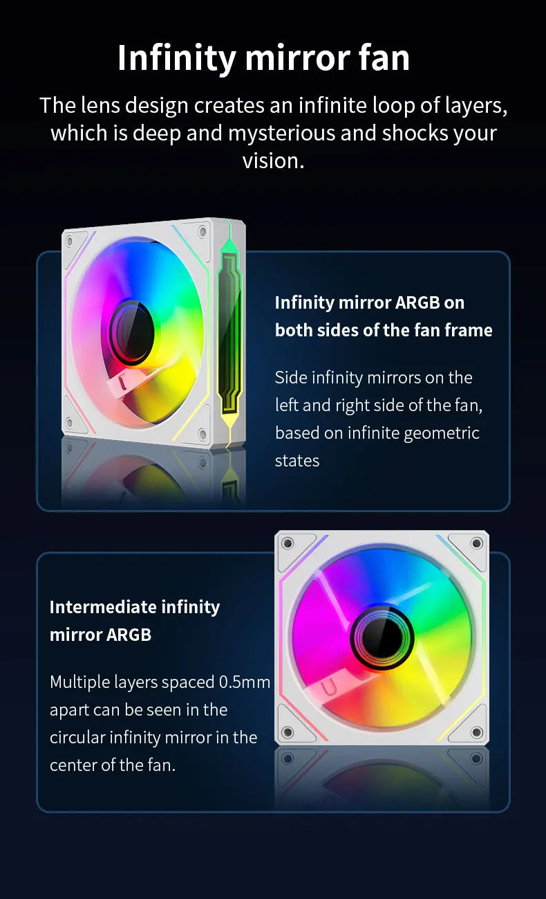 TEUCER Prism4 Pro 12cm ARGB Fan PC Case Fan Kit 4pin PWM CPU Cooling Fans 3pin 5v RGB Gaming Computer Fan
