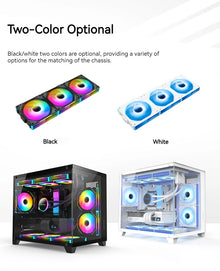 TEUCER JM-1 PC Cooling Fan ARGB Mirror Cycle Light Effect 800-2000RPM PWM Water Cooling 360mm Cooler Fan