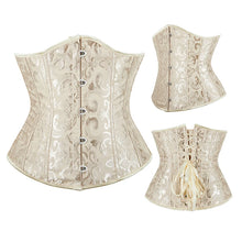 Women Gothic Jacquard Underbust Corset Bustier Waist Cincher Slimming Body Shaper Corselete Lingerie Plus Size Party Clubwear