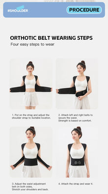 Posture Back Brace Adjustable Back Support Strap to Prevent Spinal Distortion and Hunchback Suitable for Men and Women