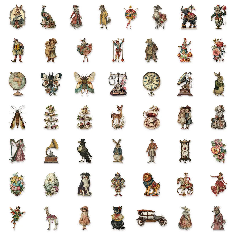 50PCS Victoria Decoration Graffiti Stickers DIY Luggage Notebook Skateboarding Motorcycle PET Waterproof Stickers
