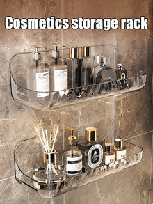 Acrylic Bathroom Shelf Household Toilet Wall Hanging Washstand Perforation-Free Cosmetics Storage Organizer on the Wall