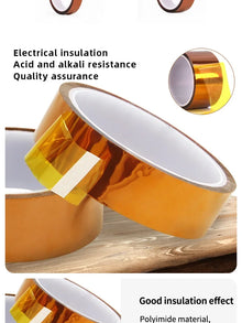 30m Long Gold Finger High Temperature Resistant Tape Polyimide Tape Multi Size Pet Anti Static Lithium Battery Insulation Tape