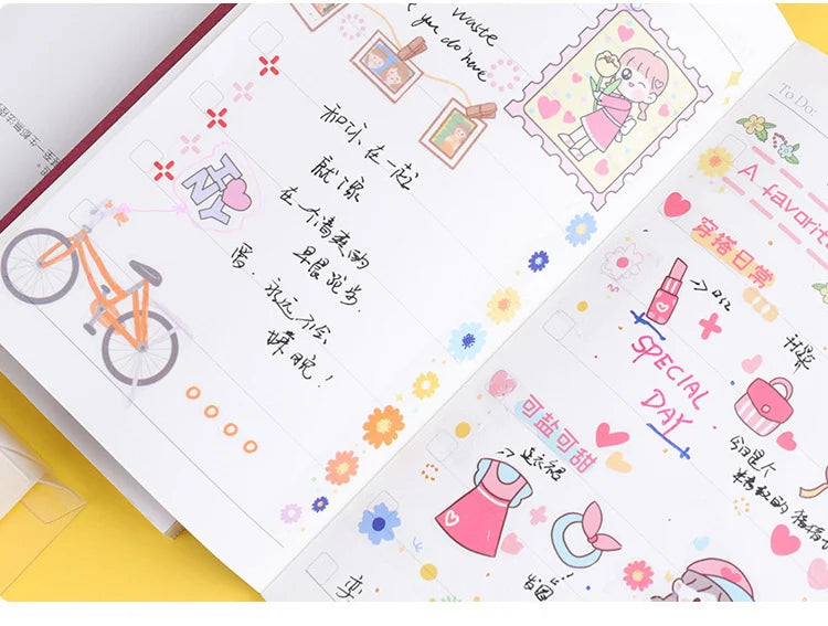 5 Rolls Transparent Decorative Tape PET Waterproof Self-Adhesive Flower Daisy Pattern Decorative Masking Sticker Clear Tape