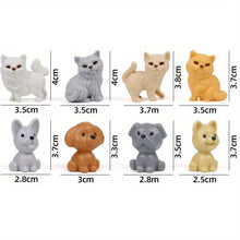 8pcs/set Cute Dog Pet Basket Family Toys Dog Doll Set Dog Cage Toys Scene Playing Toys Christmas Decoration  Gifts