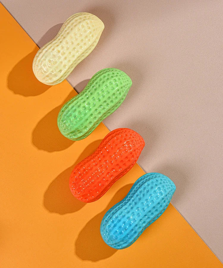 Dog Chewing Toy Simulation Peanut Squeaking Plaything Grinding Teeth Cleaning Anti Bite Rubber Cat Pet Toy Interactive Chew