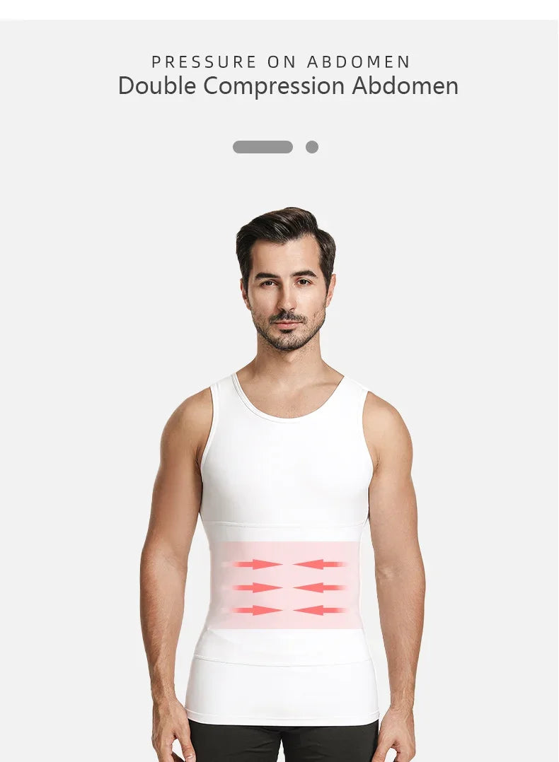 INSELLE Men Body Shaper Slimming Compression Vest Undershirt Seamless Waist Trainer Tank Top Belly Control Weight Loss Shapewear