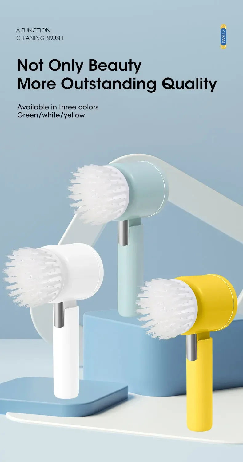 2025 Cordless Electric Spin Scrubber with 5 Brushes,IPX7 Waterproof Rechargeable Bathroom Cleaner for Tile/Shower/Grout Cleaning